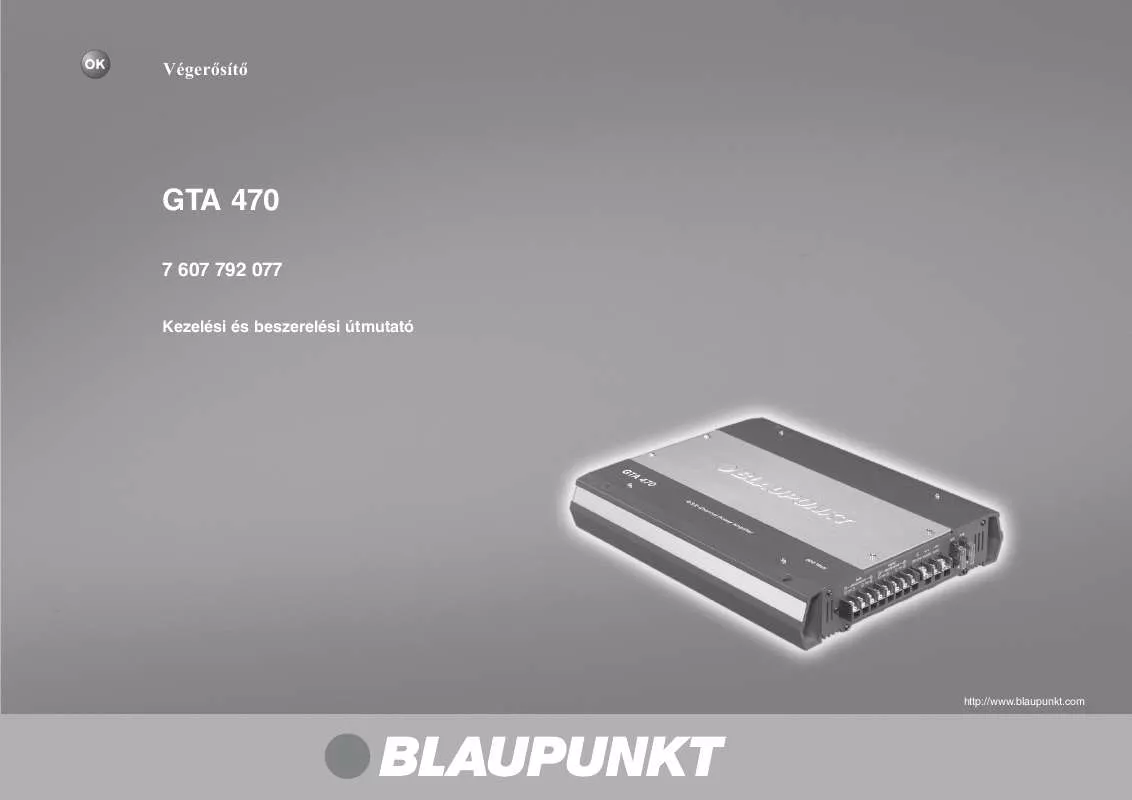 Mode d'emploi BLAUPUNKT GTA 470