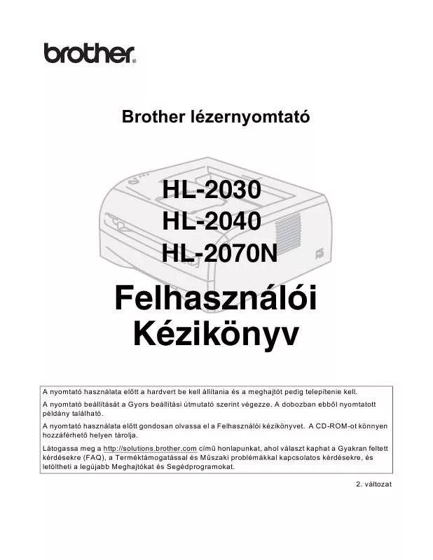 Mode d'emploi BROTHER HL-2070N