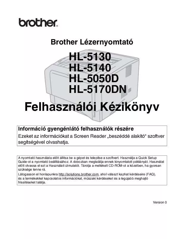 Mode d'emploi BROTHER HL-5140