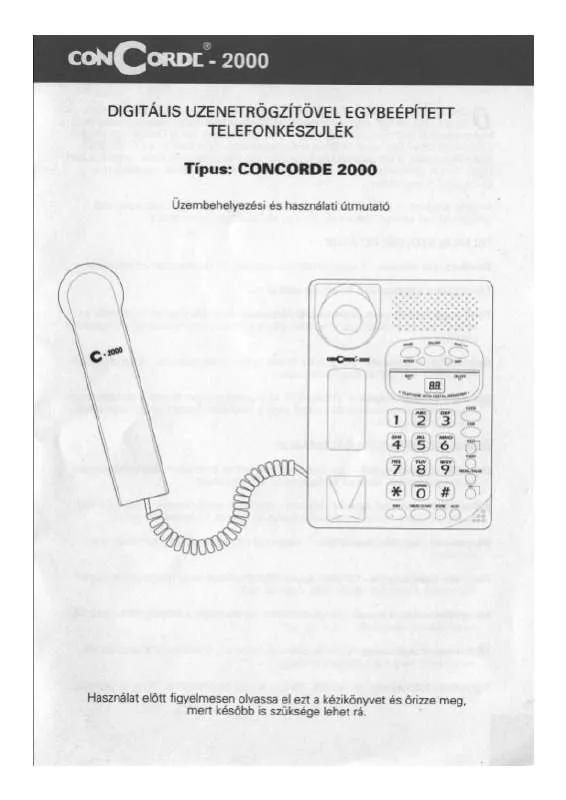 Mode d'emploi CONCORDE 2000