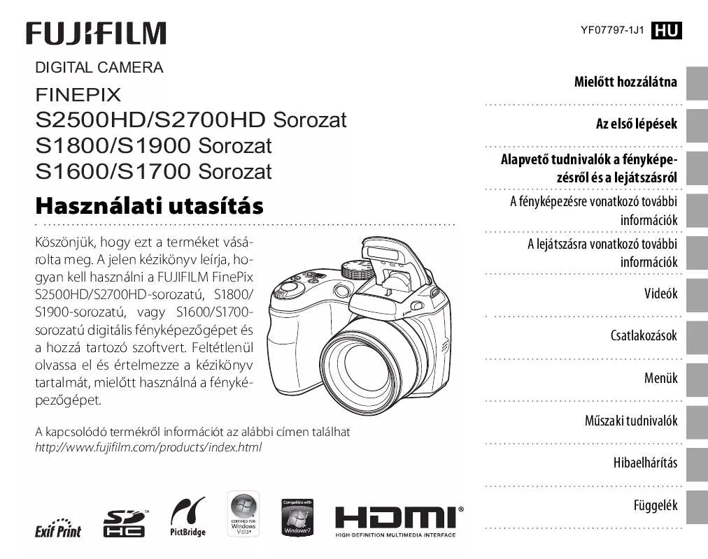 Mode d'emploi FUJIFILM FINEPIX S1900 SOROZAT