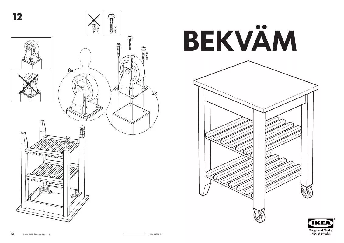 Mode d'emploi IKEA BEKVÄM KONYHAI ZSÚRKOCSI