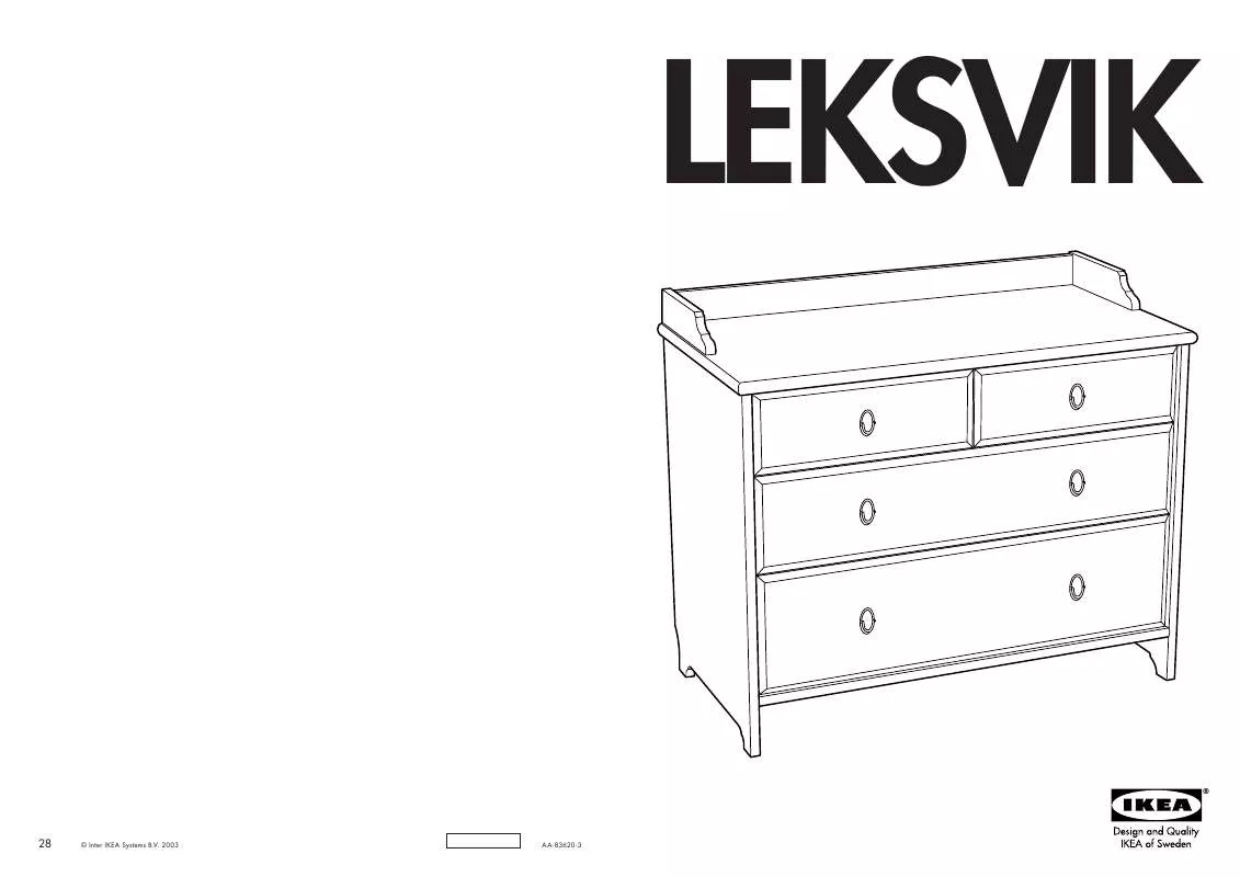 Mode d'emploi IKEA LEKSVIK 4 AJTÓS SZEKRÉNY