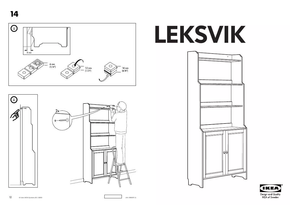 Mode d'emploi IKEA LEKSVIK AJTÓS KÖNYVSZEKRÉNY