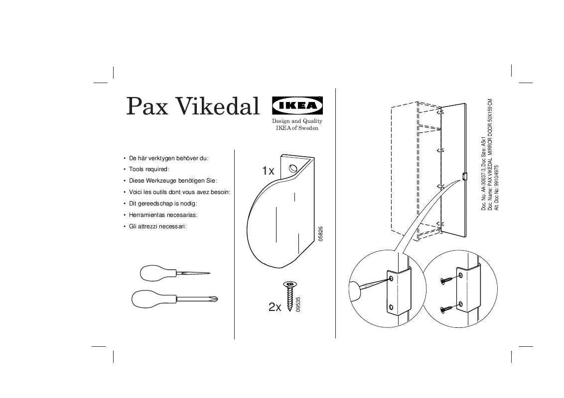 Mode d'emploi IKEA PAX VIKEDAL TÜKÖRAJTÓ