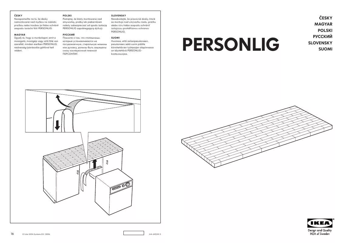 Mode d'emploi IKEA PERSONLIG MUNKALAP