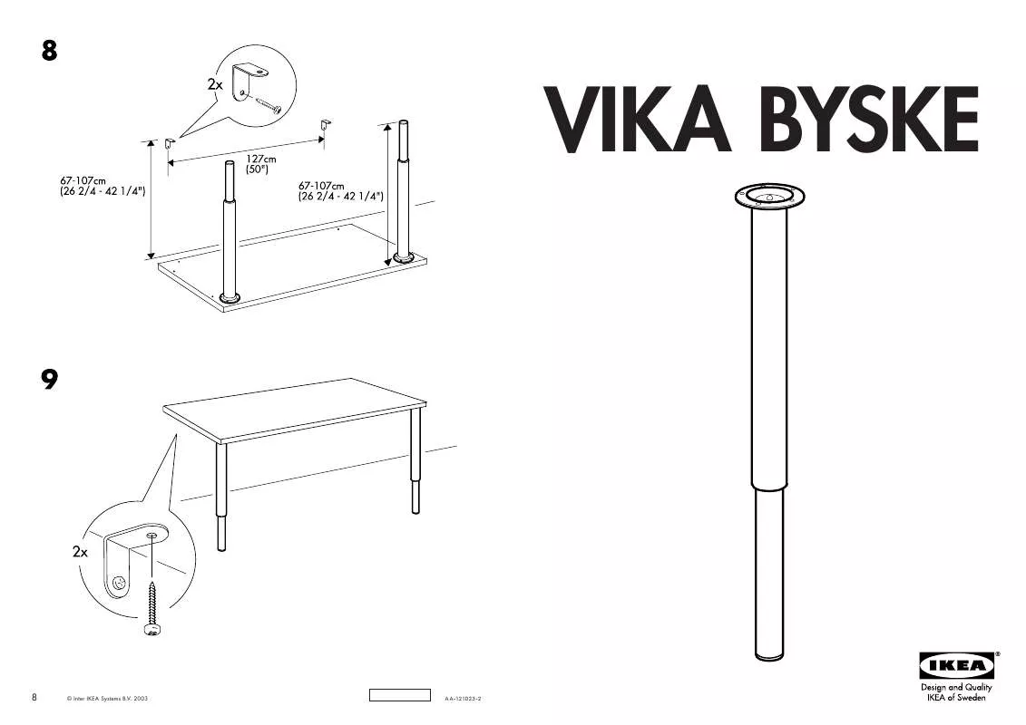 Mode d'emploi IKEA VIKA BYSKE KRÓMOZOTT LÁB