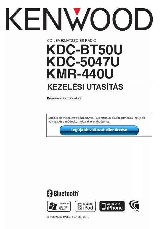 Mode d'emploi KENWOOD KDC-BT50U