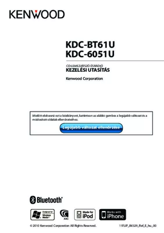 Mode d'emploi KENWOOD KDC-BT61U
