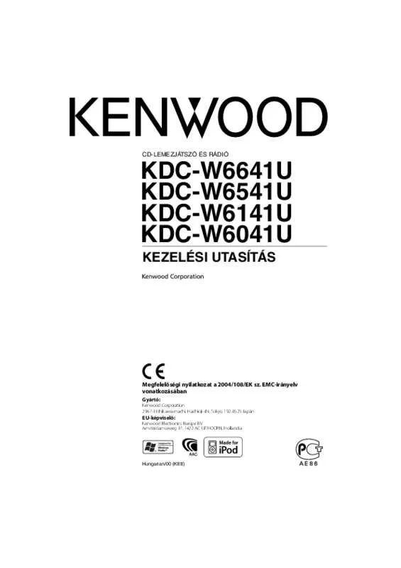 Mode d'emploi KENWOOD KDC-W6041U