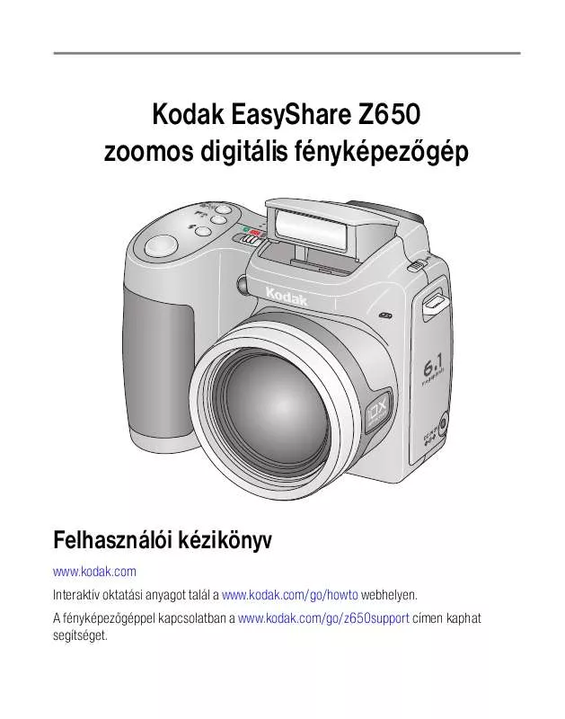 Mode d'emploi KODAK EASYSHARE Z650