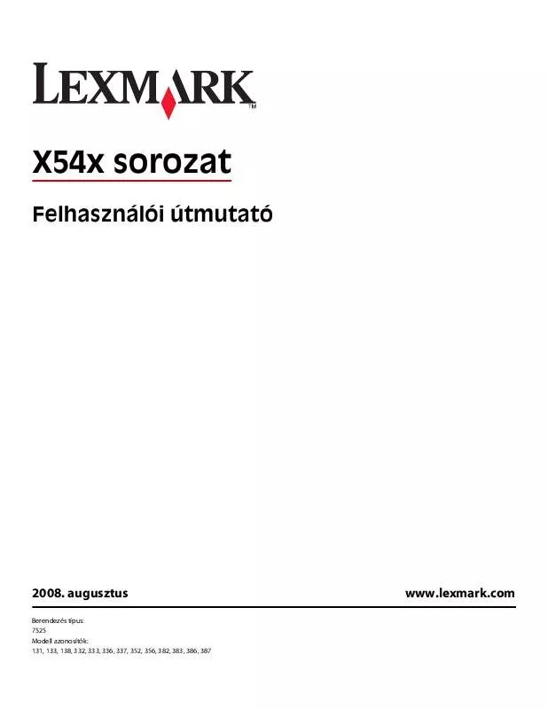 Mode d'emploi LEXMARK X543