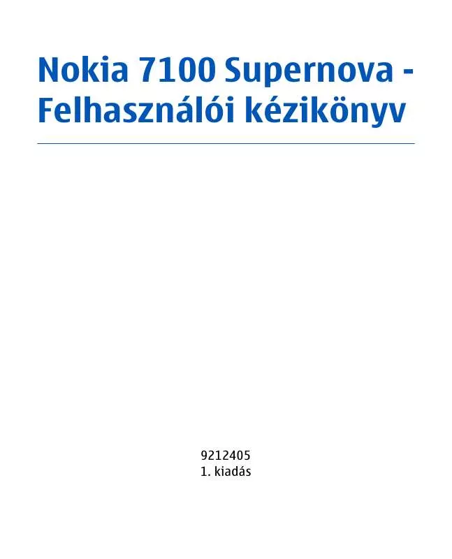 Mode d'emploi NOKIA 7100 SUPERNOVA