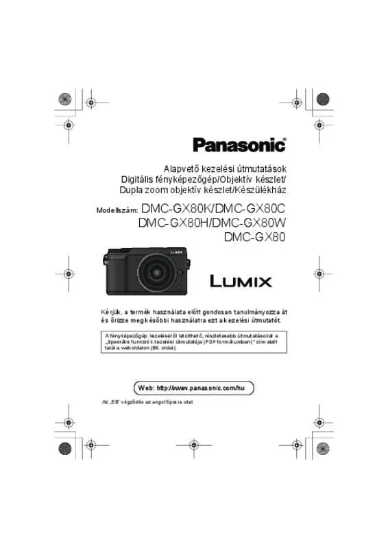 Mode d'emploi PANASONIC DMC-GX80