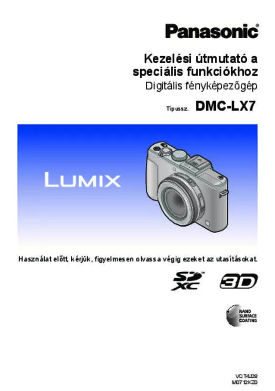 Mode d'emploi PANASONIC LUMIX DMC-LX7EF