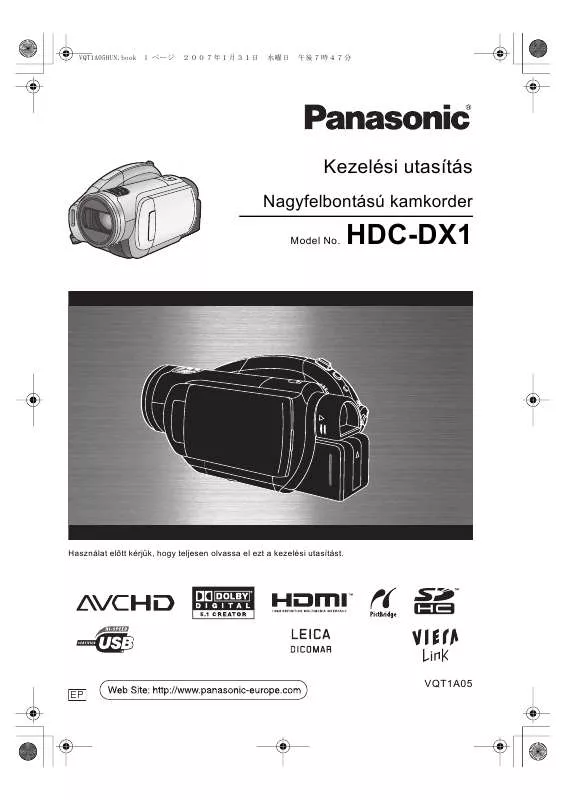 Mode d'emploi PANASONIC HDC-DX1