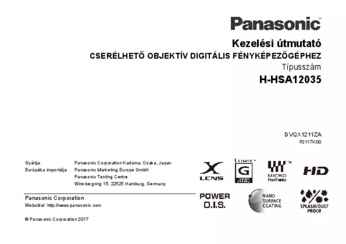 Mode d'emploi PANASONIC HHSA12035