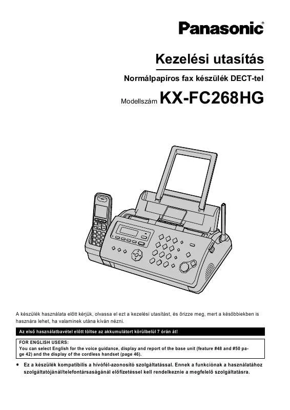 Mode d'emploi PANASONIC KX-FC268HG