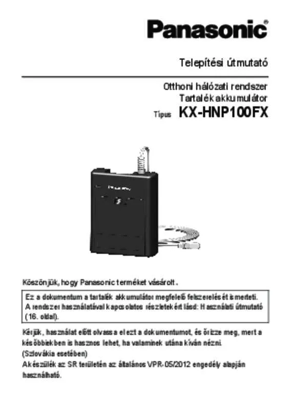 Mode d'emploi PANASONIC KX-HNP100FX