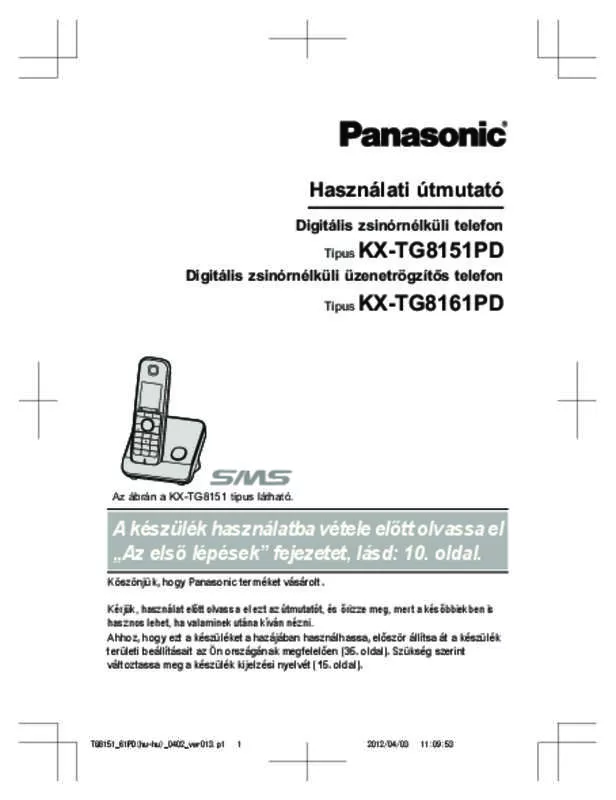 Mode d'emploi PANASONIC KX-TG8161PD