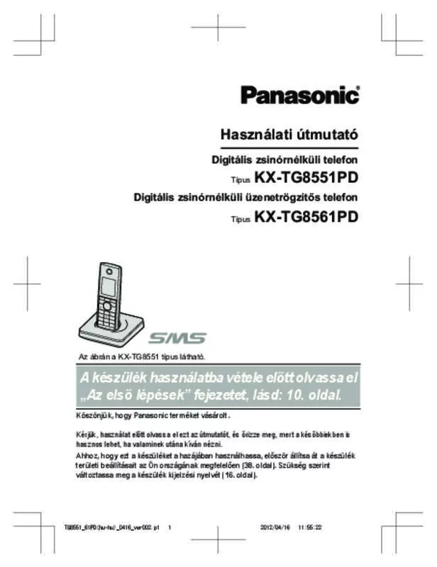 Mode d'emploi PANASONIC KX-TG8561PD