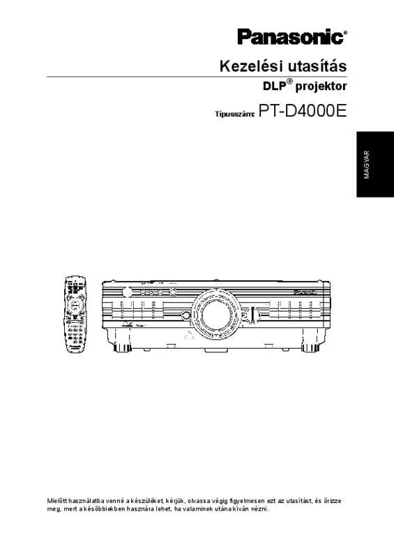 Mode d'emploi PANASONIC PT-D4000E