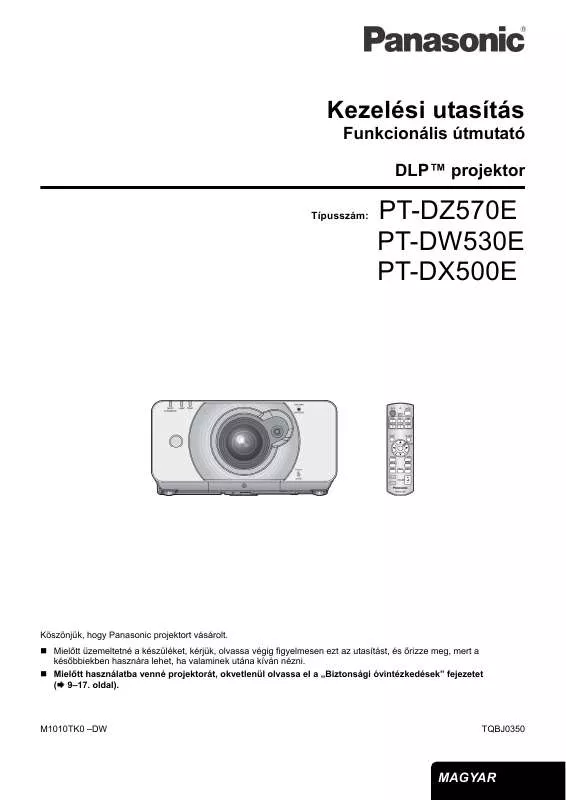 Mode d'emploi PANASONIC PT-DX500E