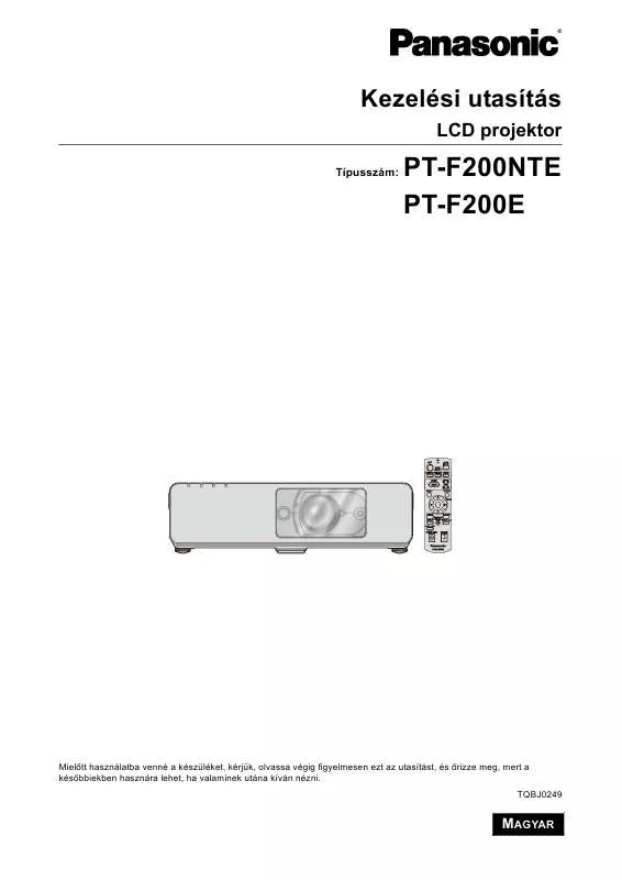 Mode d'emploi PANASONIC PT-F300E