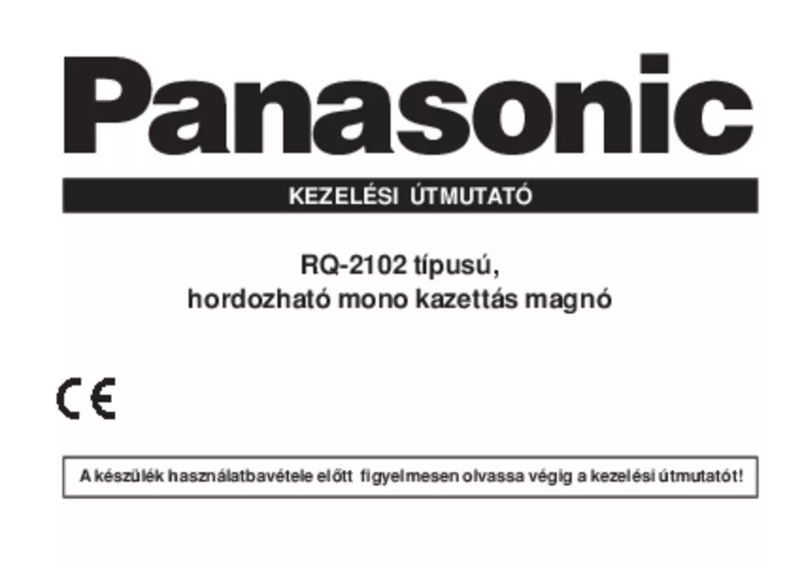 Mode d'emploi PANASONIC RQ-2102