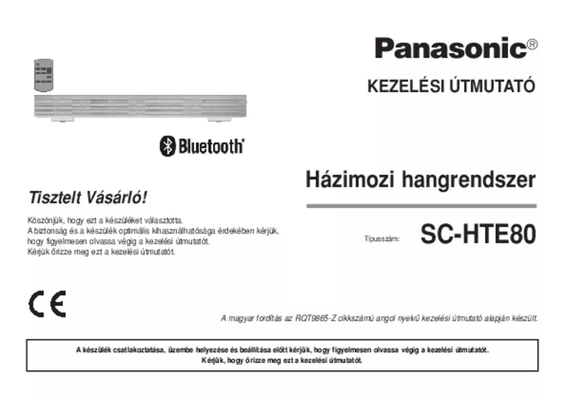 Mode d'emploi PANASONIC SC-HTE80EG