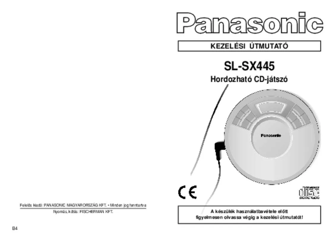 Mode d'emploi PANASONIC SL-SX445