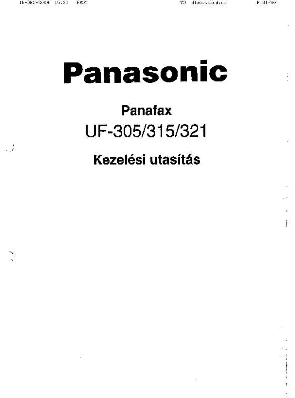Mode d'emploi PANASONIC UF315