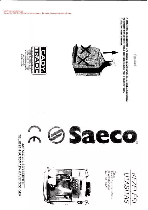 Mode d'emploi SAECO SUP 021 YBDR