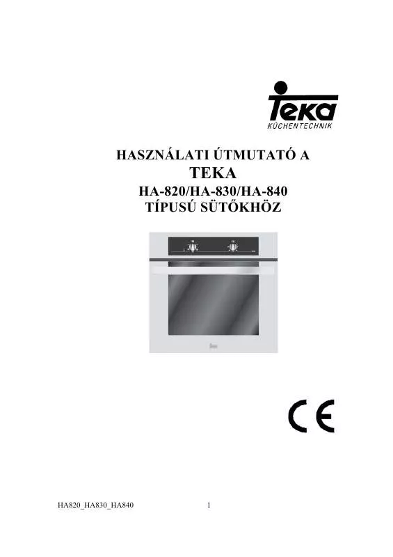 Mode d'emploi TEKA HA-820