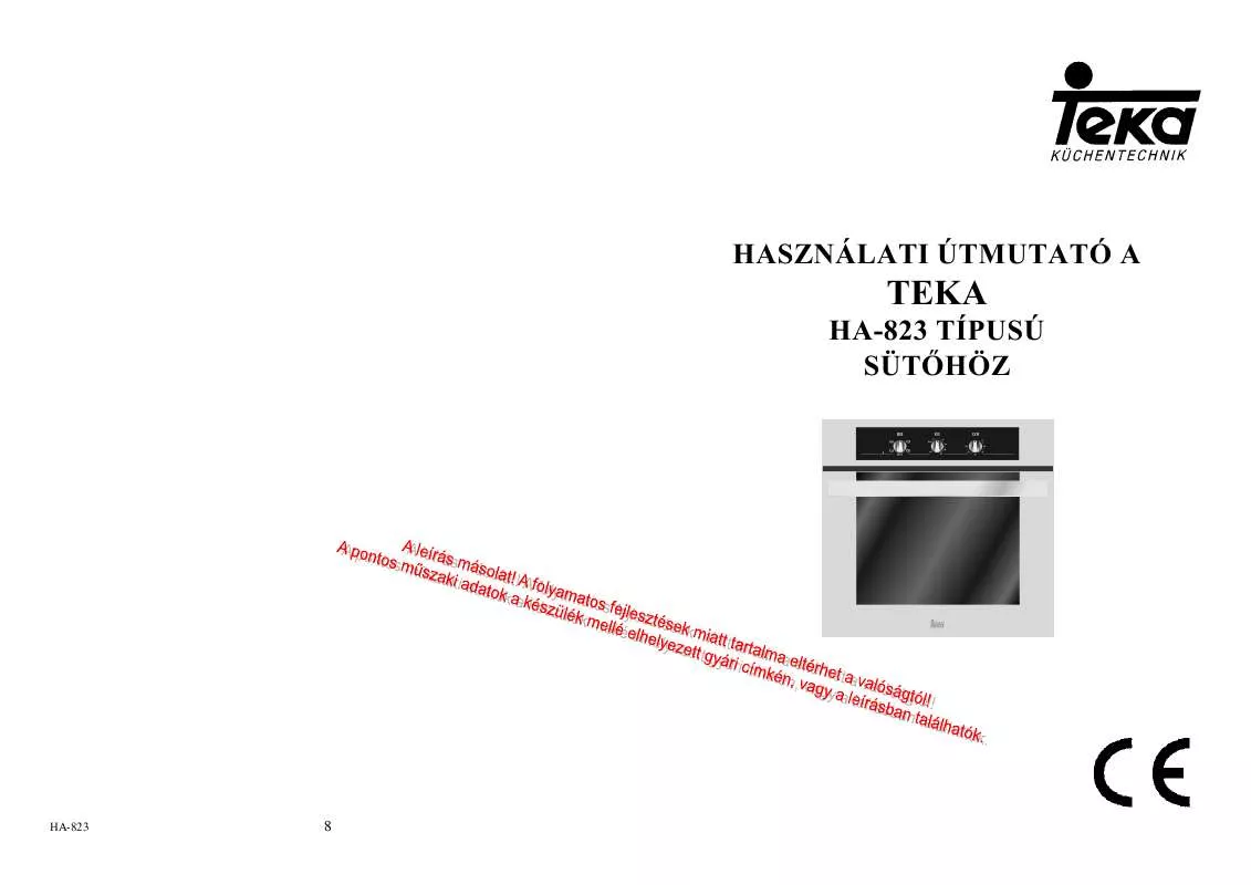 Mode d'emploi TEKA HA-823