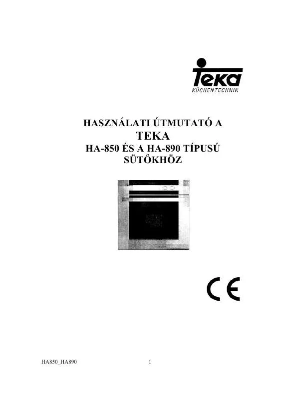 Mode d'emploi TEKA HA-890