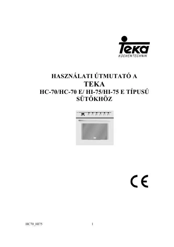 Mode d'emploi TEKA HI-75