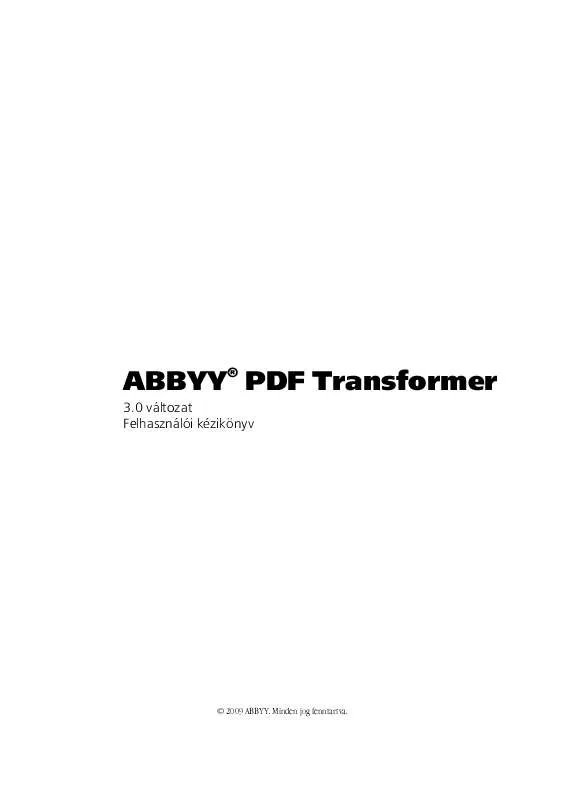 Mode d'emploi ABBYY SOFTWARE PDF TRANSFORMER