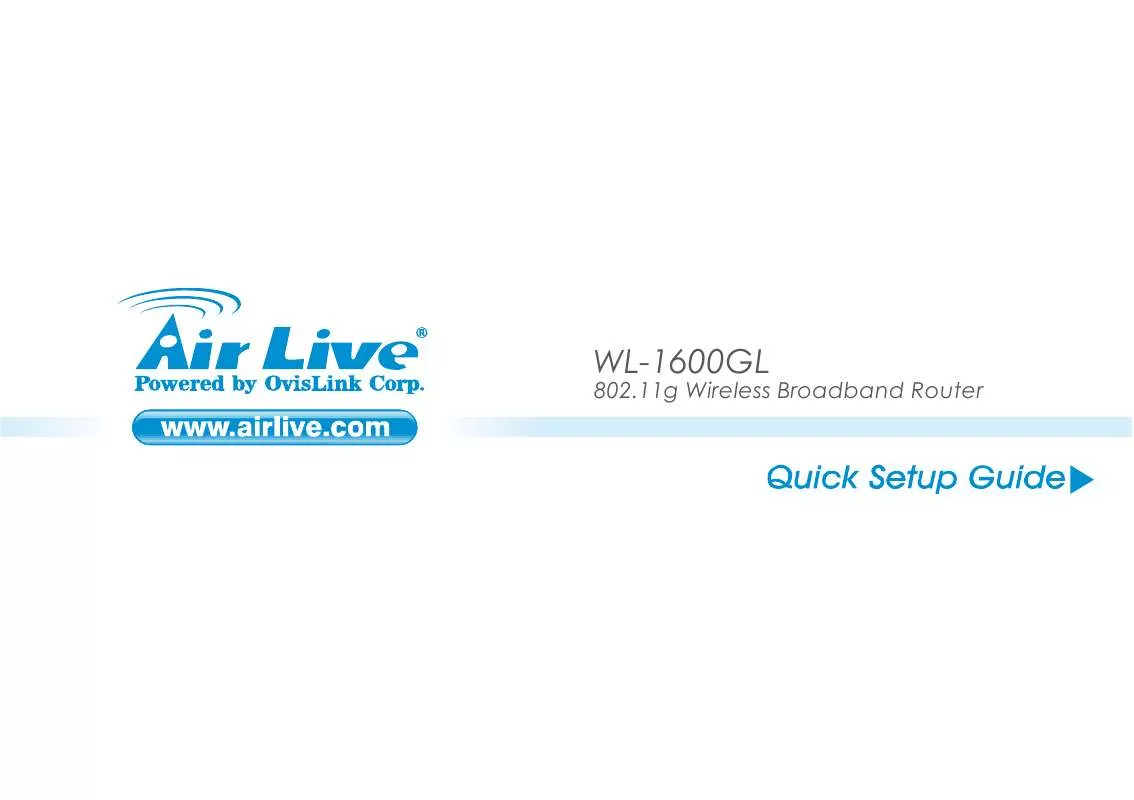 Mode d'emploi AIRLIVE WL-1600GL