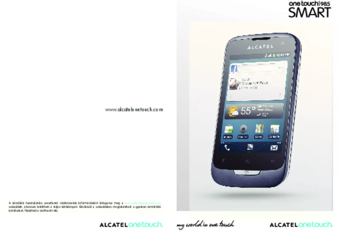 Mode d'emploi ALCATEL ONE TOUCH 985/985D