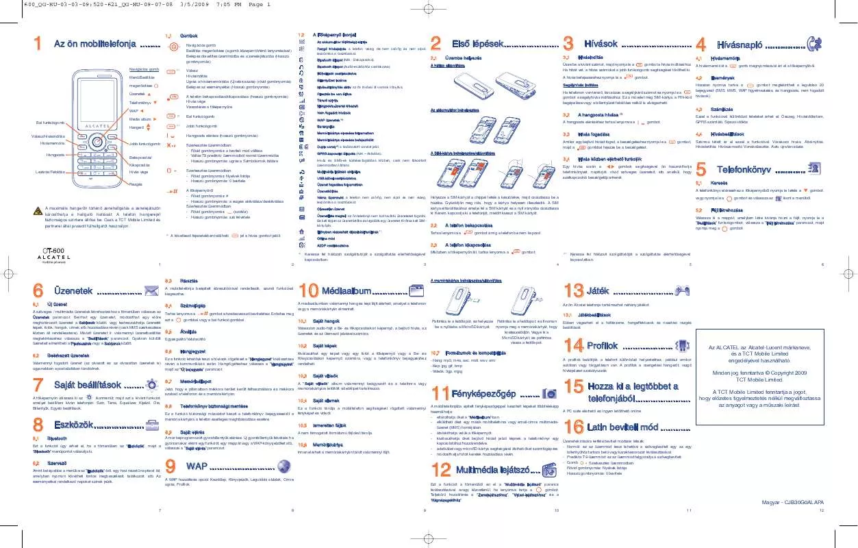 Mode d'emploi ALCATEL OT-600A