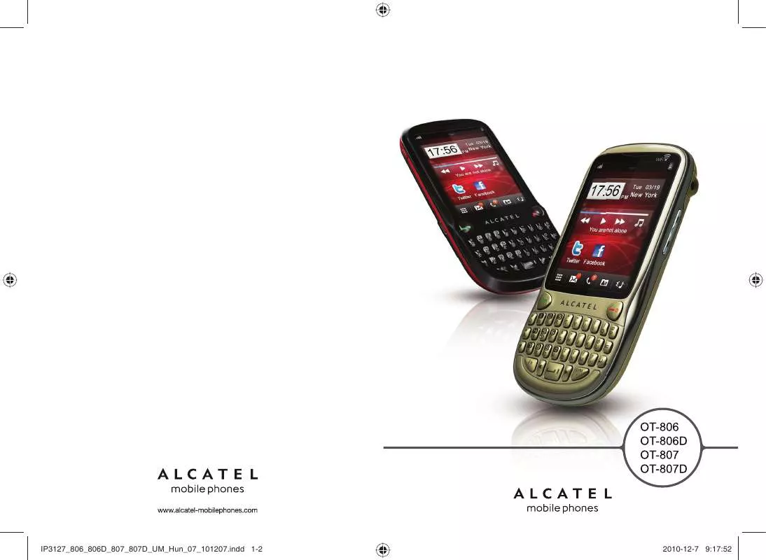 Mode d'emploi ALCATEL OT-807A