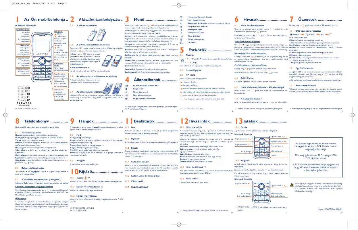 Mode d'emploi ALCATEL OT-S120