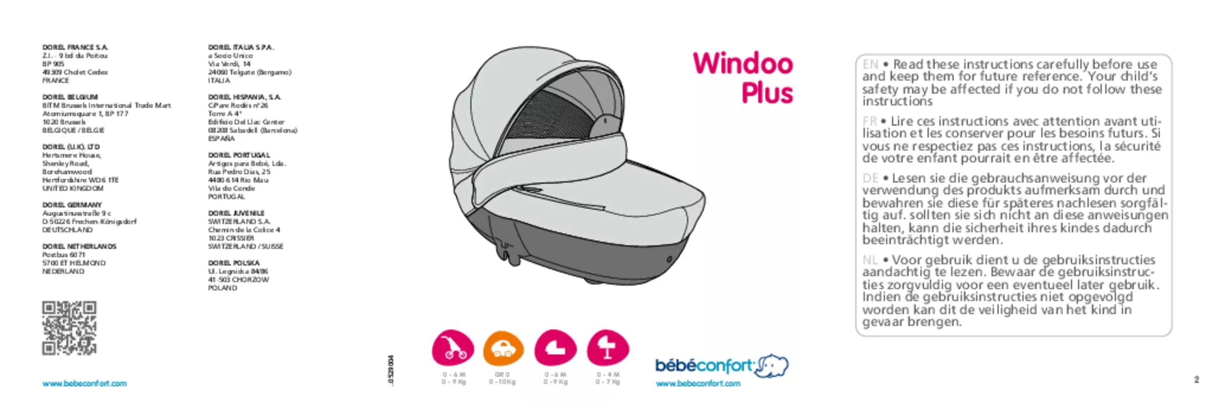 Mode d'emploi BEBE CONFORT WINDOO PLUS