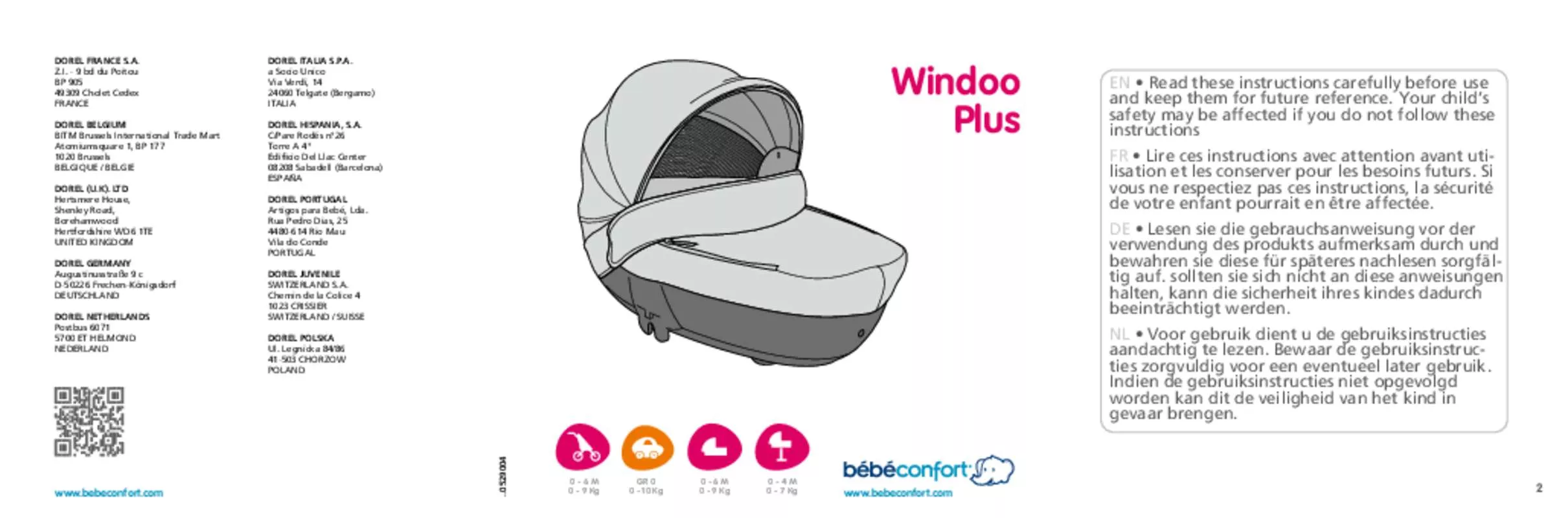 Mode d'emploi BEBE CONFORT WINDOO