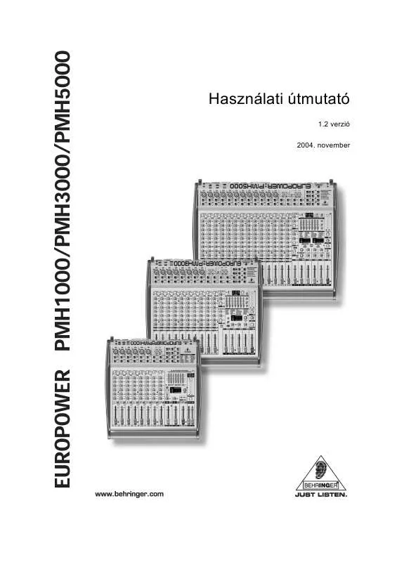 Mode d'emploi BEHRINGER PMH5000