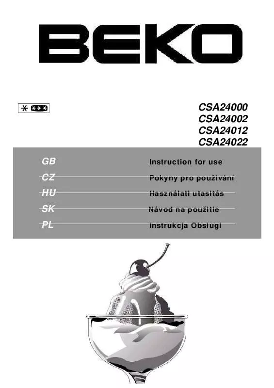 Mode d'emploi BEKO CSA 24002