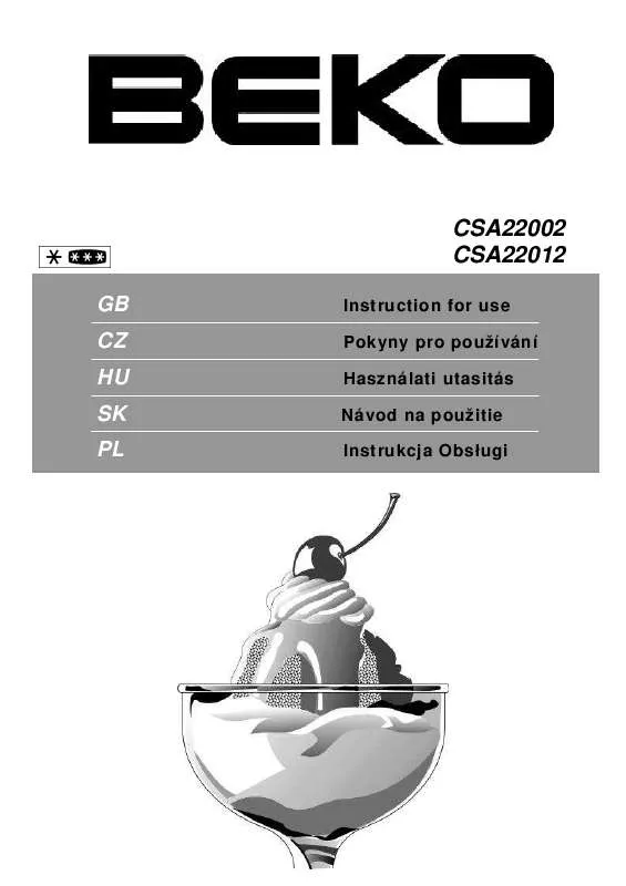 Mode d'emploi BEKO CSA22002