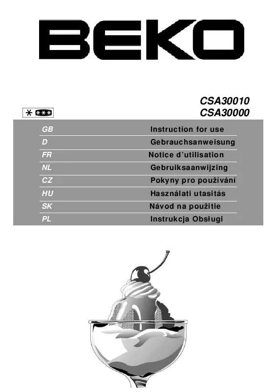 Mode d'emploi BEKO CSA30010