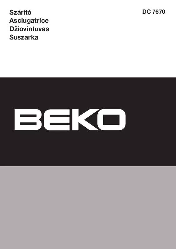 Mode d'emploi BEKO DC 7670